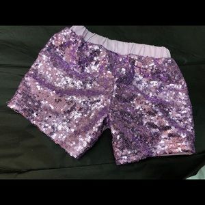 Lavender sequin shorts